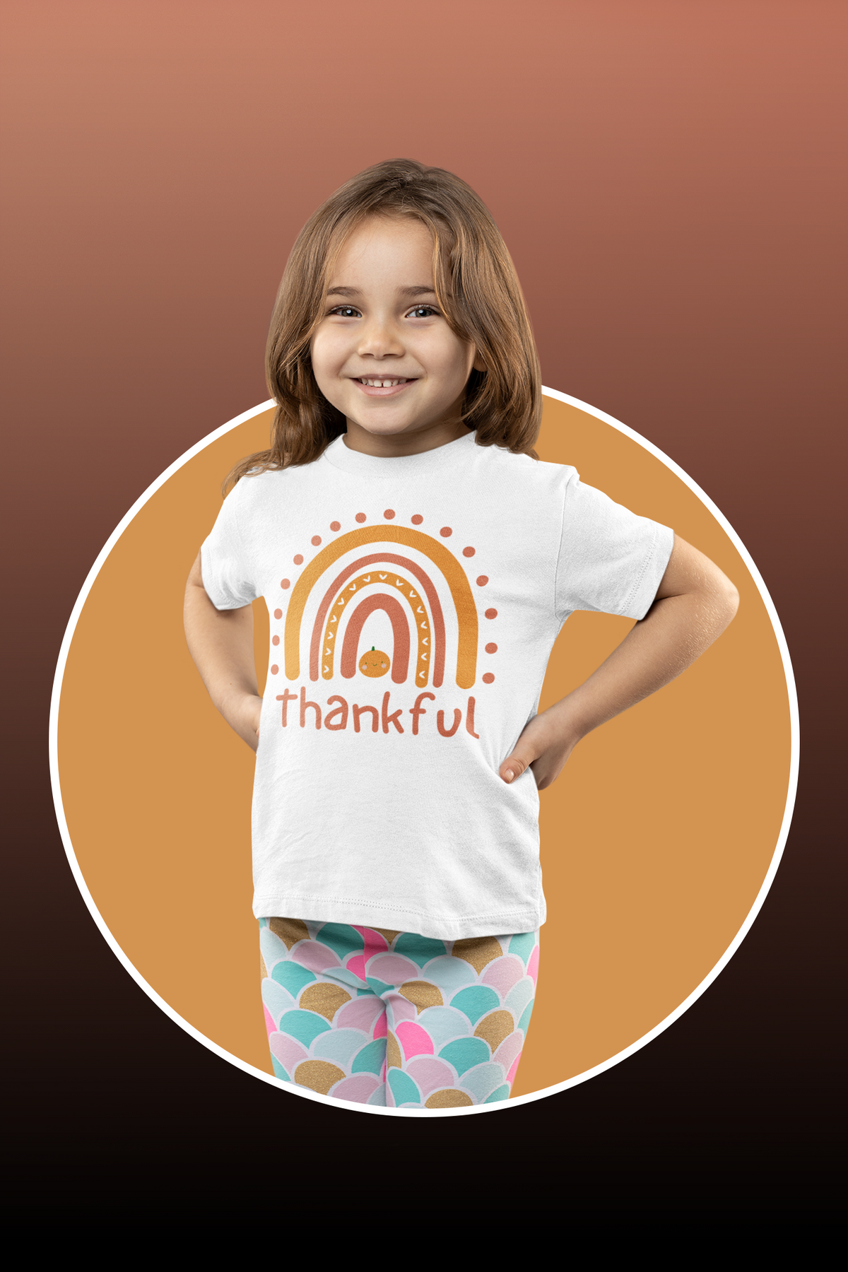 Thankful Rainbow Toddler Thanksgiving T-Shirt