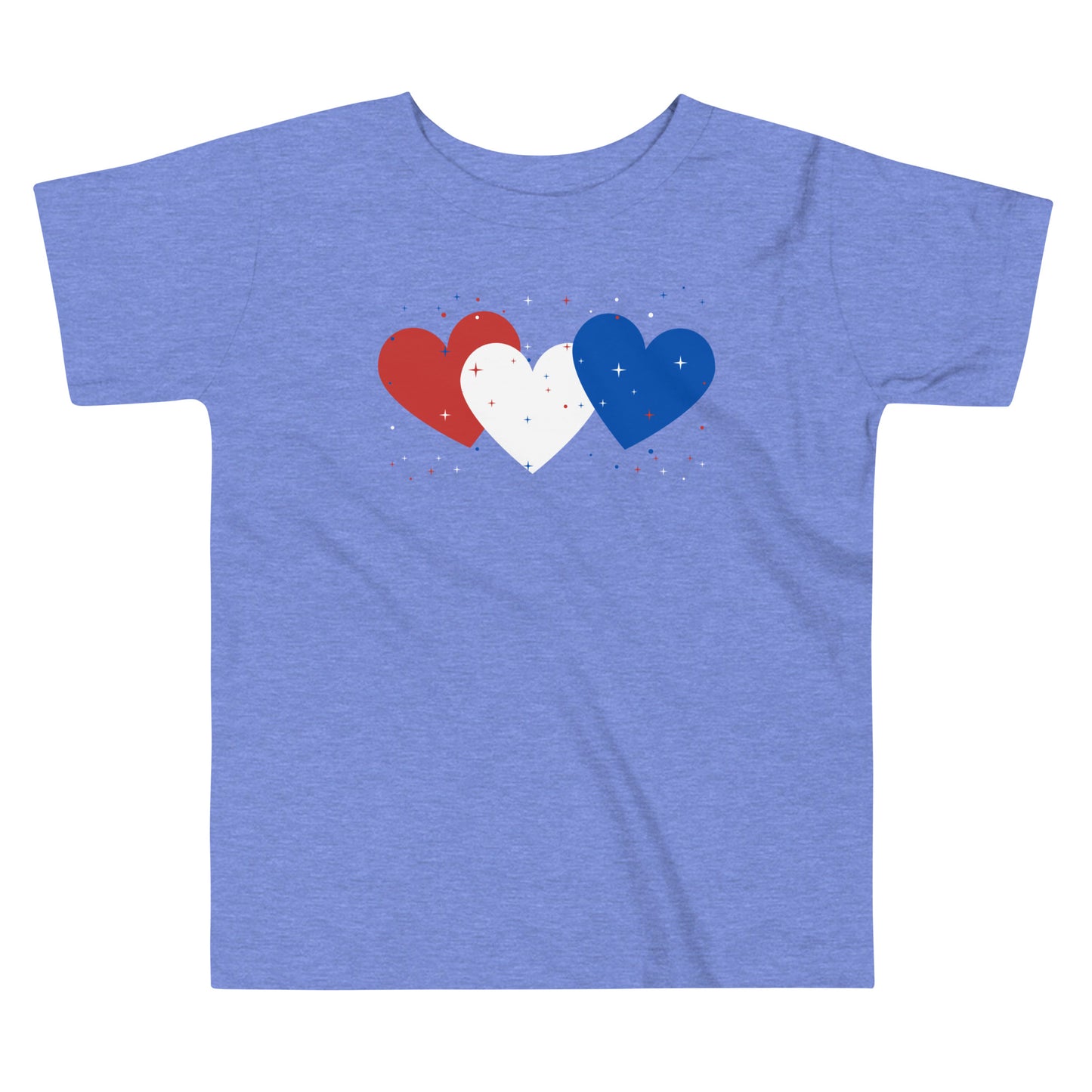 Red, white and blue hearts Toddler Memorial Day Tee