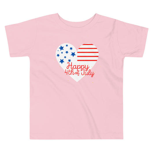 Happy Heart Toddler 4th of July T-shirt