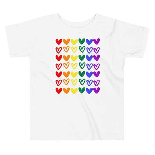 Rainbow Hearts Toddler Valentine T-shirt