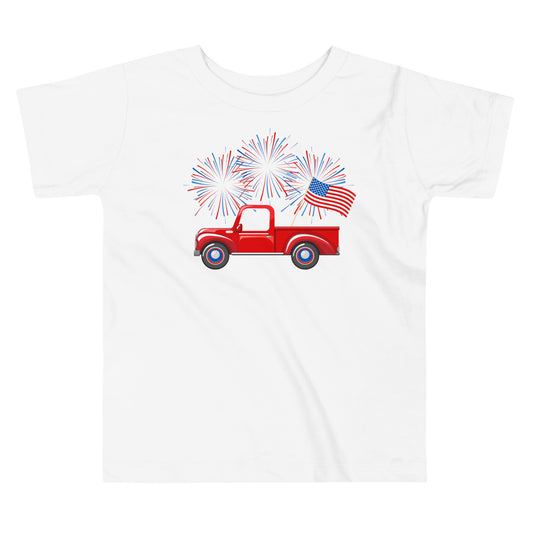 Truckin' into the 4th Toddler 4th of July T-shirt