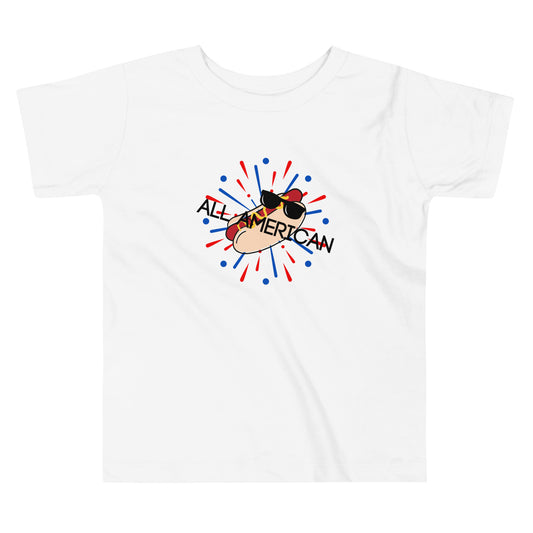 All American Hot Dog Toddler 4th of July T-shirt