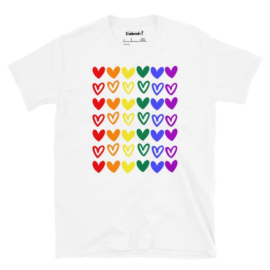 Rainbow Hearts Teen Valentine Unisex T-Shirt