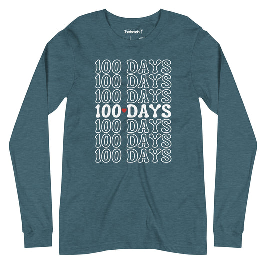 100 Days of School Adult Unisex Long Sleeve Tee