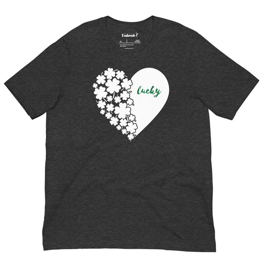 Shamrock Heart Lucky Adult Unisex t-shirt