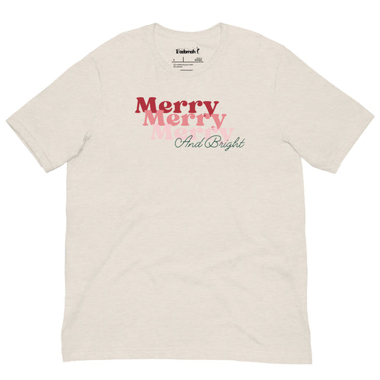 Merry and Bright Teen Unisex Holiday T-shirt