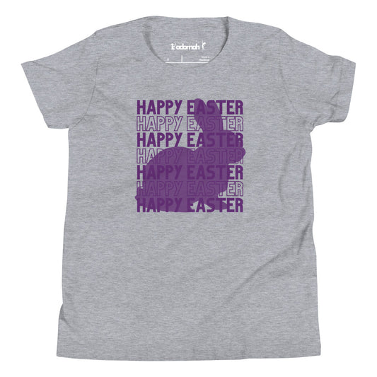 Happy Easter Youth Purple Rabbit T-Shirt