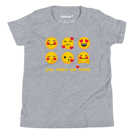 You Make Me Smile Emoji Youth Valentine T-shirt