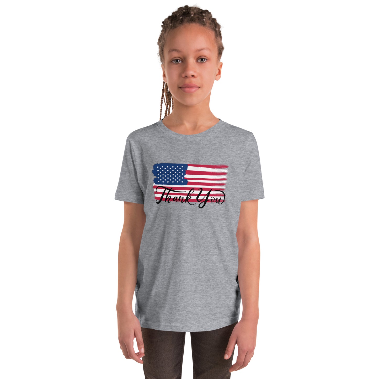 Thank you Youth Memorial Day Flag T-shirt