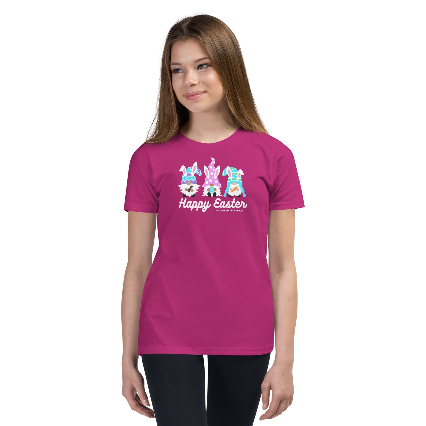 Happy Easter Gnome Matter What Youth Short Sleeve T-Shirt