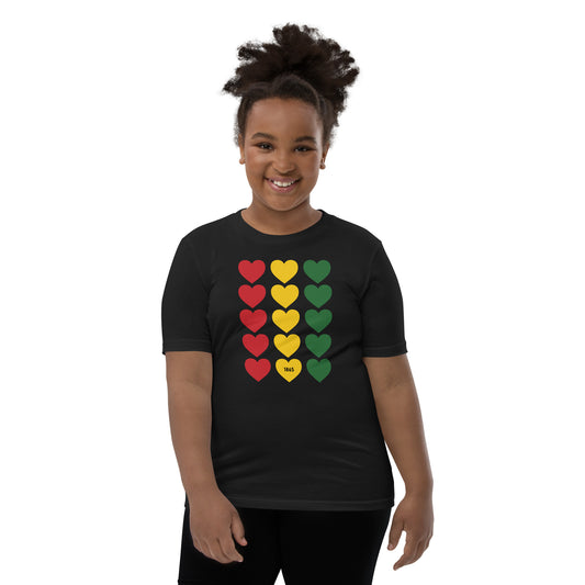 Juneteenth hearts Youth Short Sleeve T-Shirt