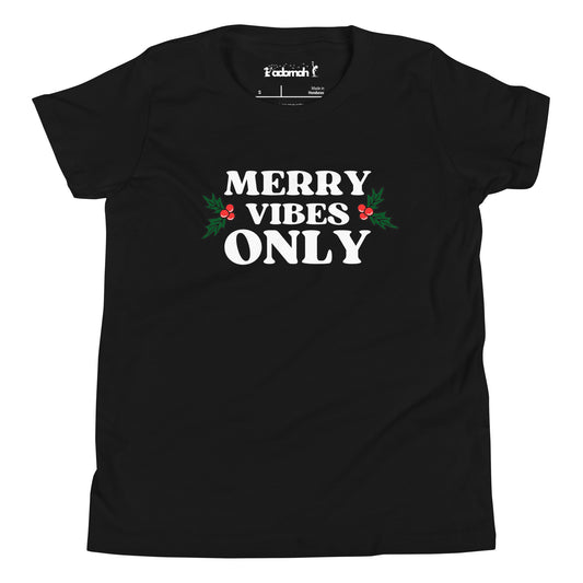 Merry Vibes Only Youth Holiday T-shirt