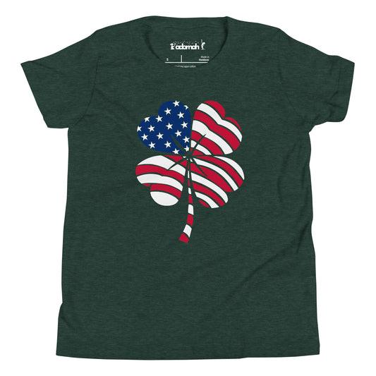 Red, White and Blue Shamrock Youth T-Shirt