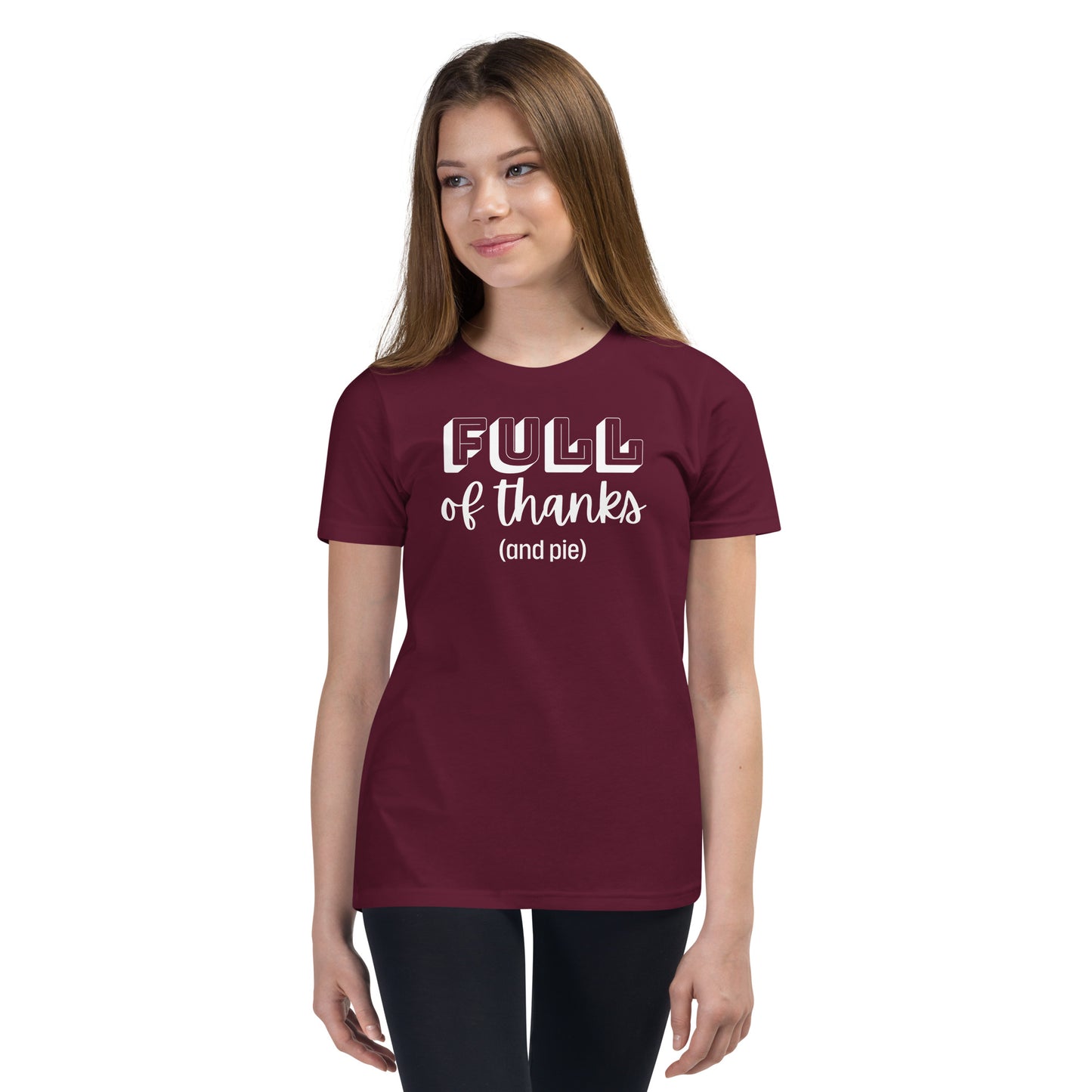 Full of thanks (and pie) Youth Thanksgiving T-Shirt