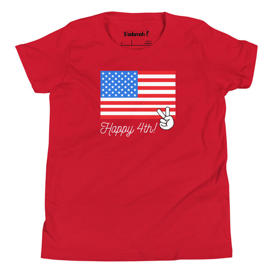 Happy 4th America Youth Short Sleeve T-Shirt
