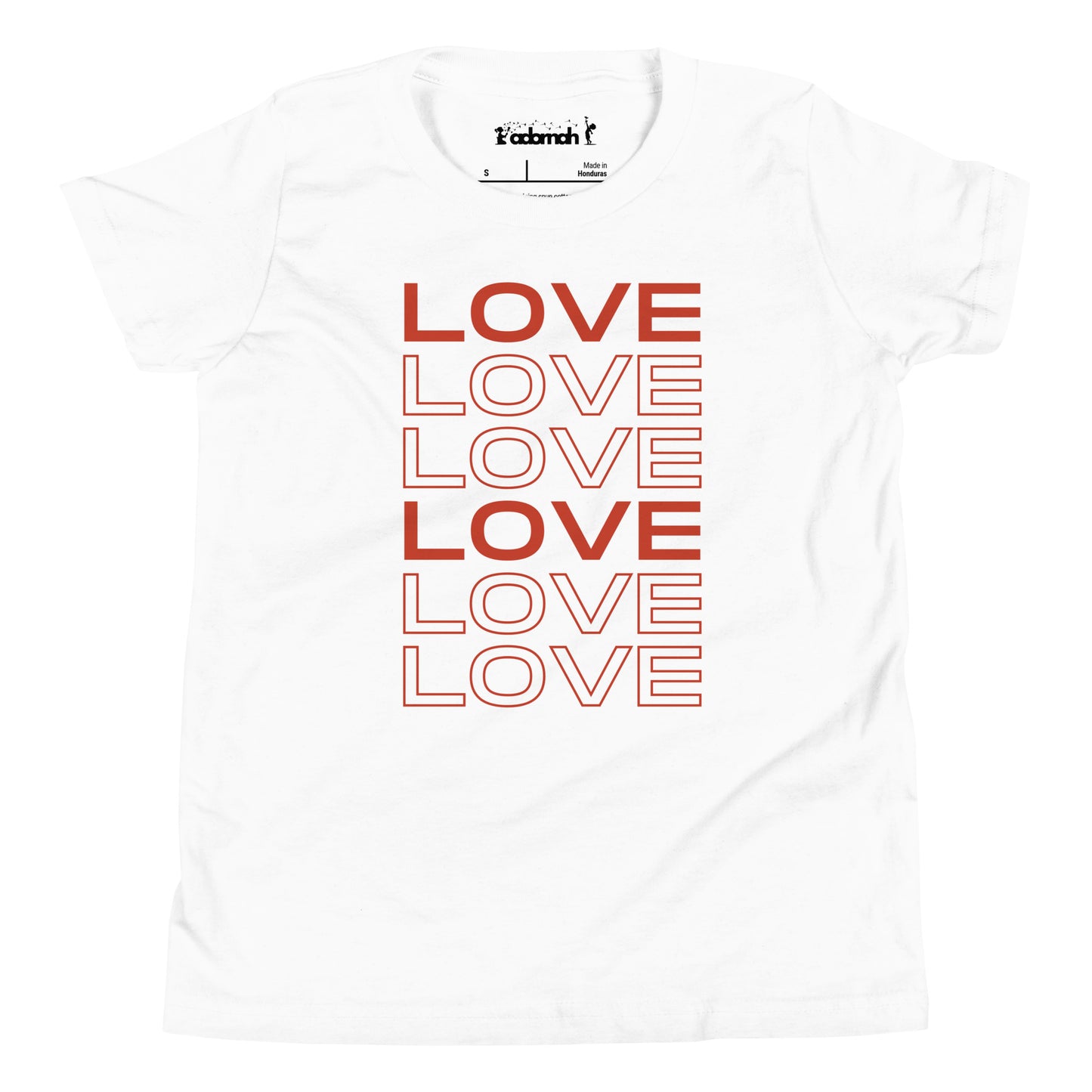 LOVE LOVE LOVE Youth Valentine Short Sleeve T-Shirt