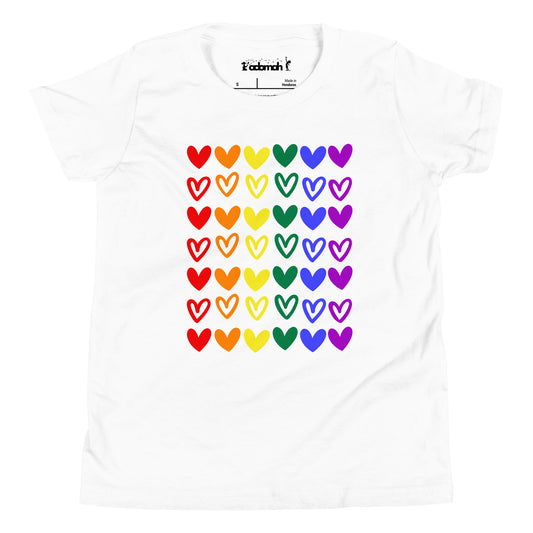 Rainbow Heart Youth Valentine T-shirt