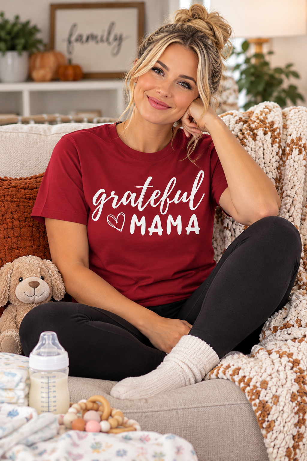 Grateful Mama Adult Thanksgiving T-Shirt