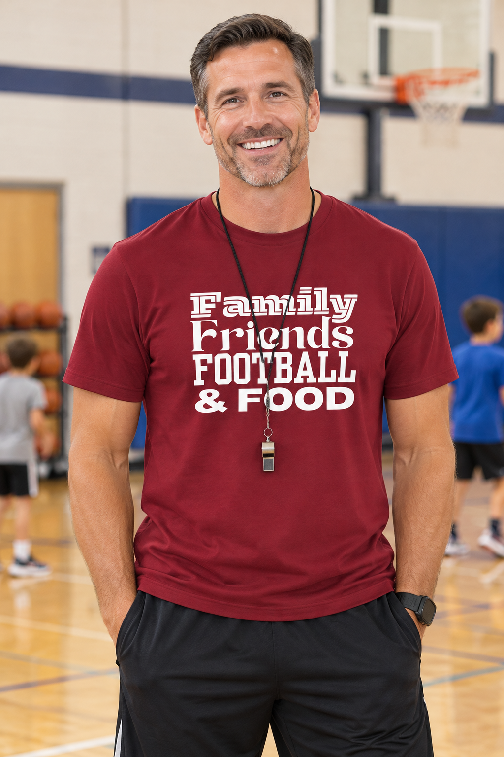 Family, Friends, Football and Food Adult Unisex Thanksgiving T-Shirt