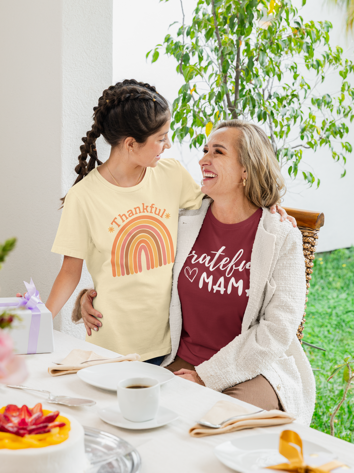 Thankful Rainbow Youth Thanksgiving T-Shirt