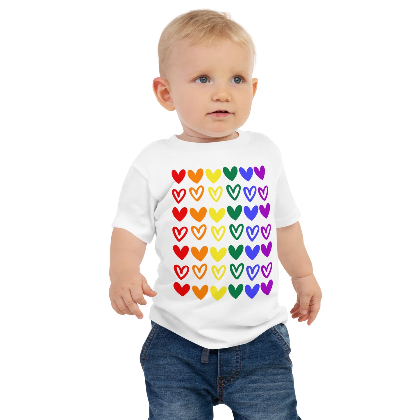 Rainbow Hearts Baby Valentine Tee