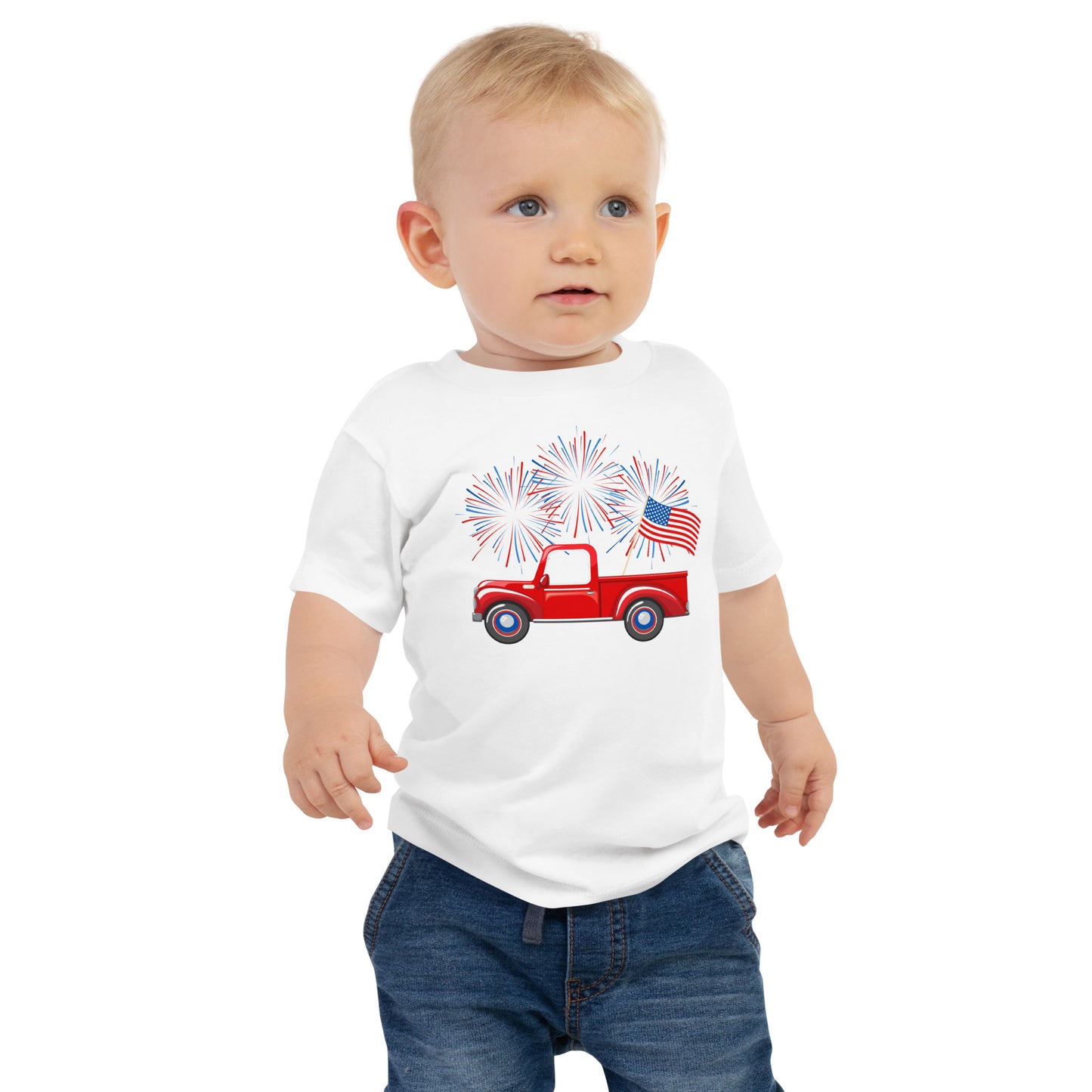 Truckin' into the 4th Baby 4th of July T-shirt