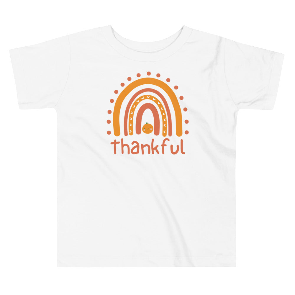 Thankful Rainbow Toddler Thanksgiving T-Shirt