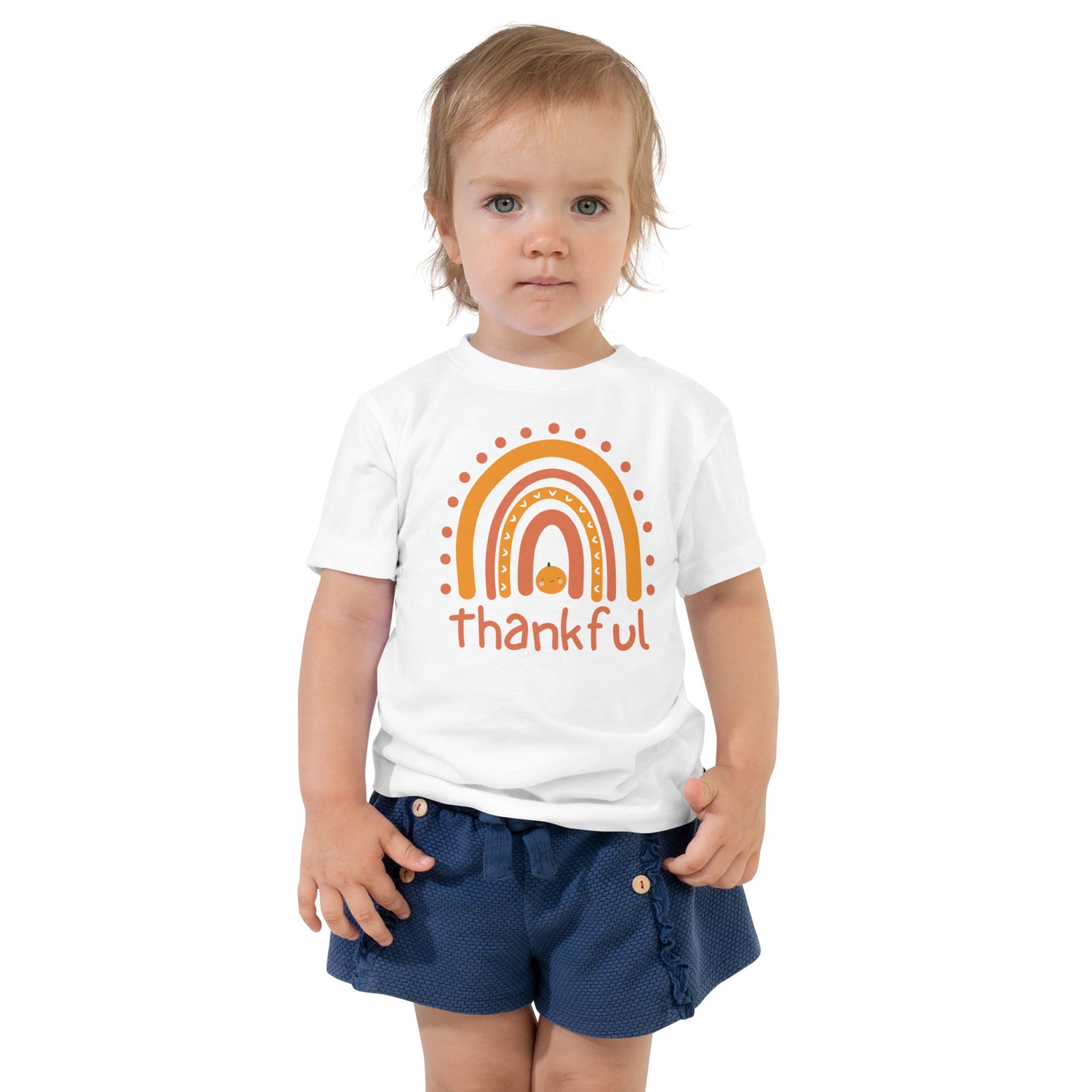 Thankful Toddler rainbow Thanksgiving Tee