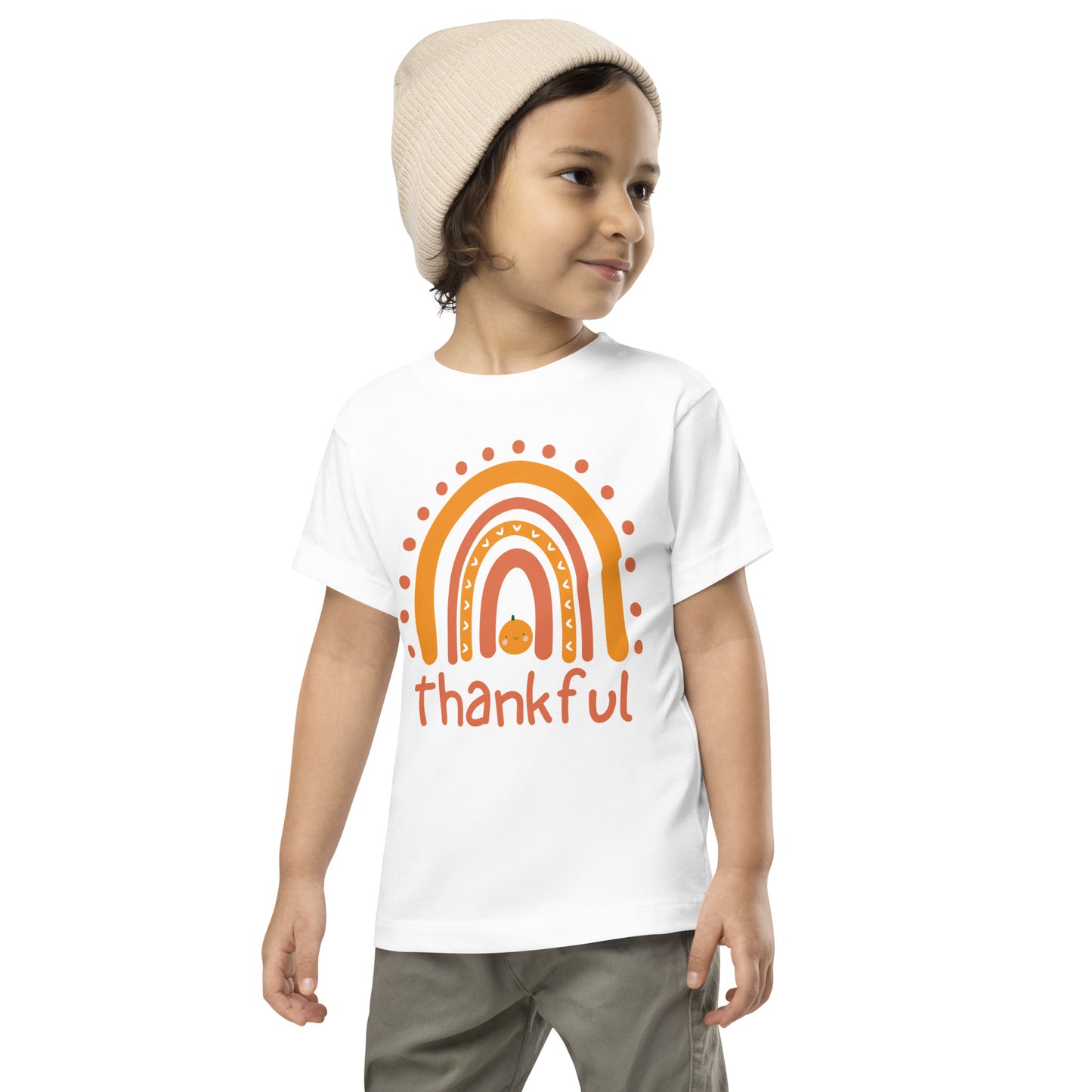 Thankful Toddler rainbow Thanksgiving Tee