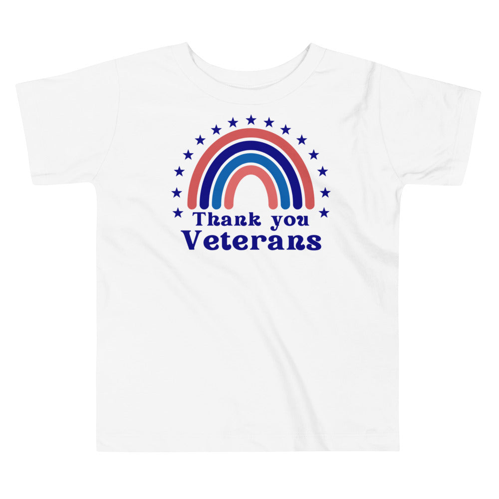 Thank you Rainbow Toddler Veterans Day Tee