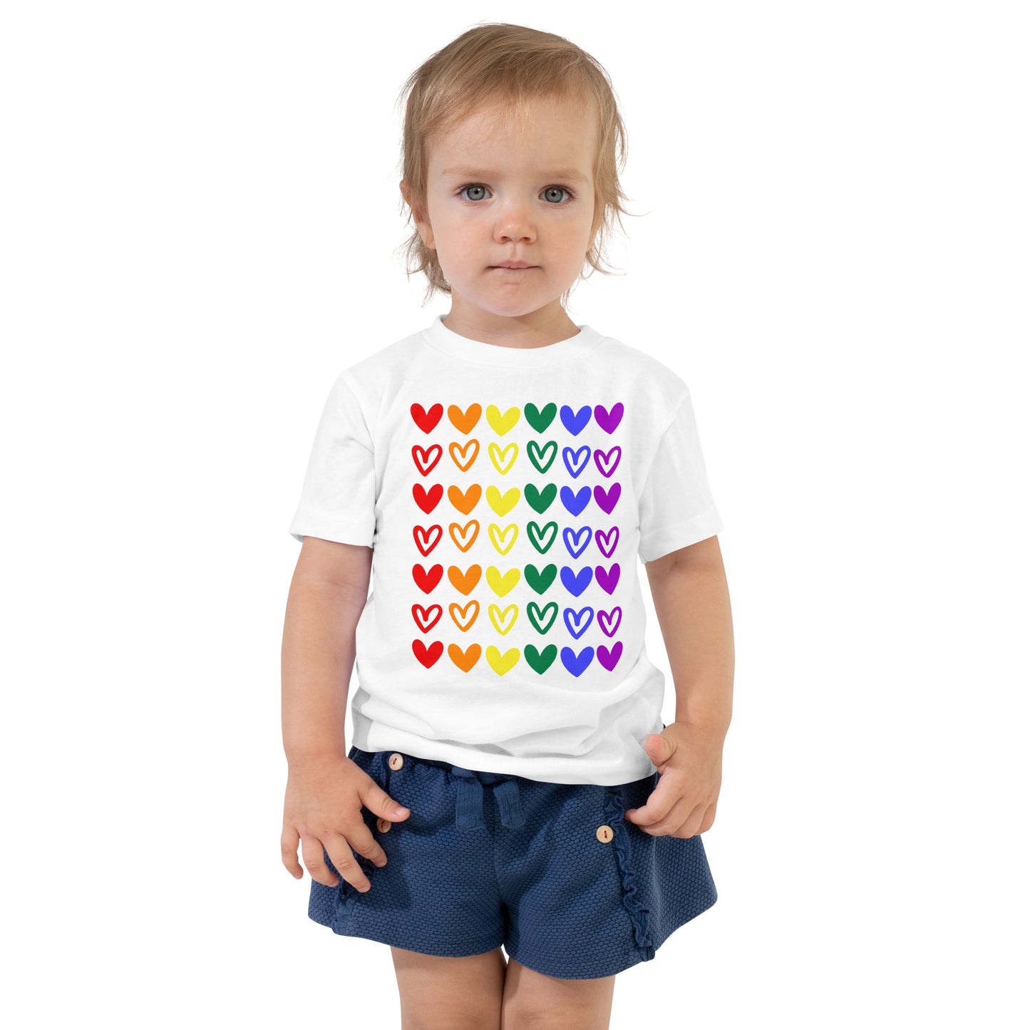 Rainbow Hearts Toddler Valentine T-shirt