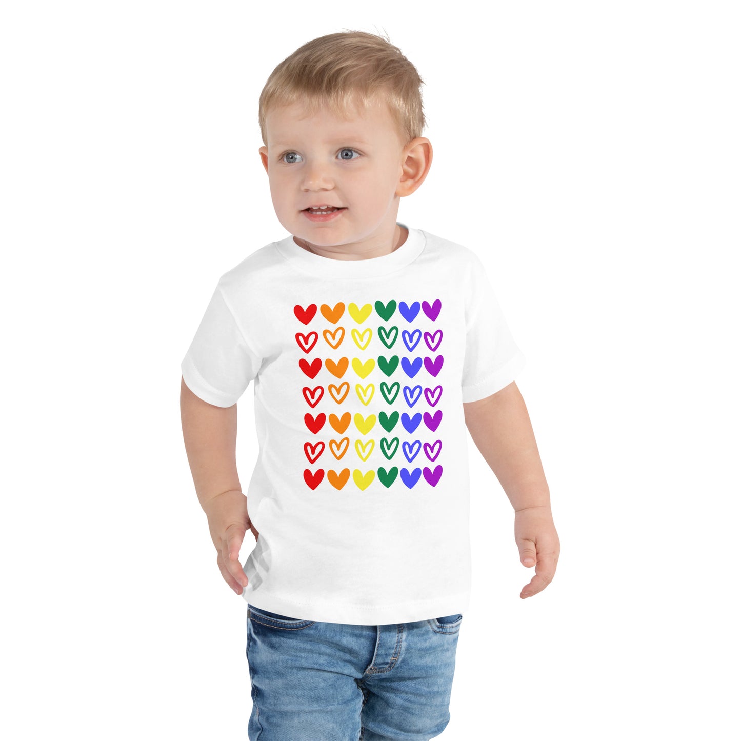 Rainbow Hearts Toddler Valentine T-shirt