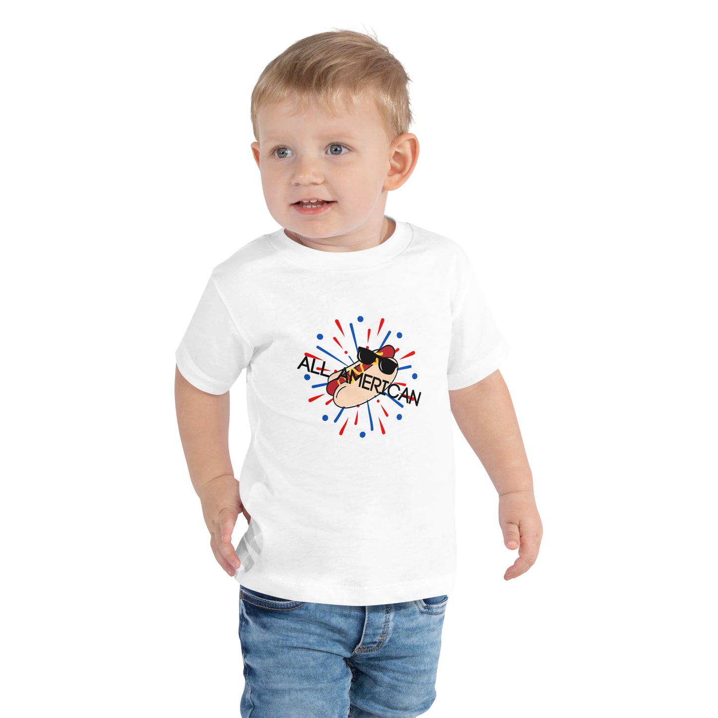 All American Hot Dog Toddler 4th of July T-shirt