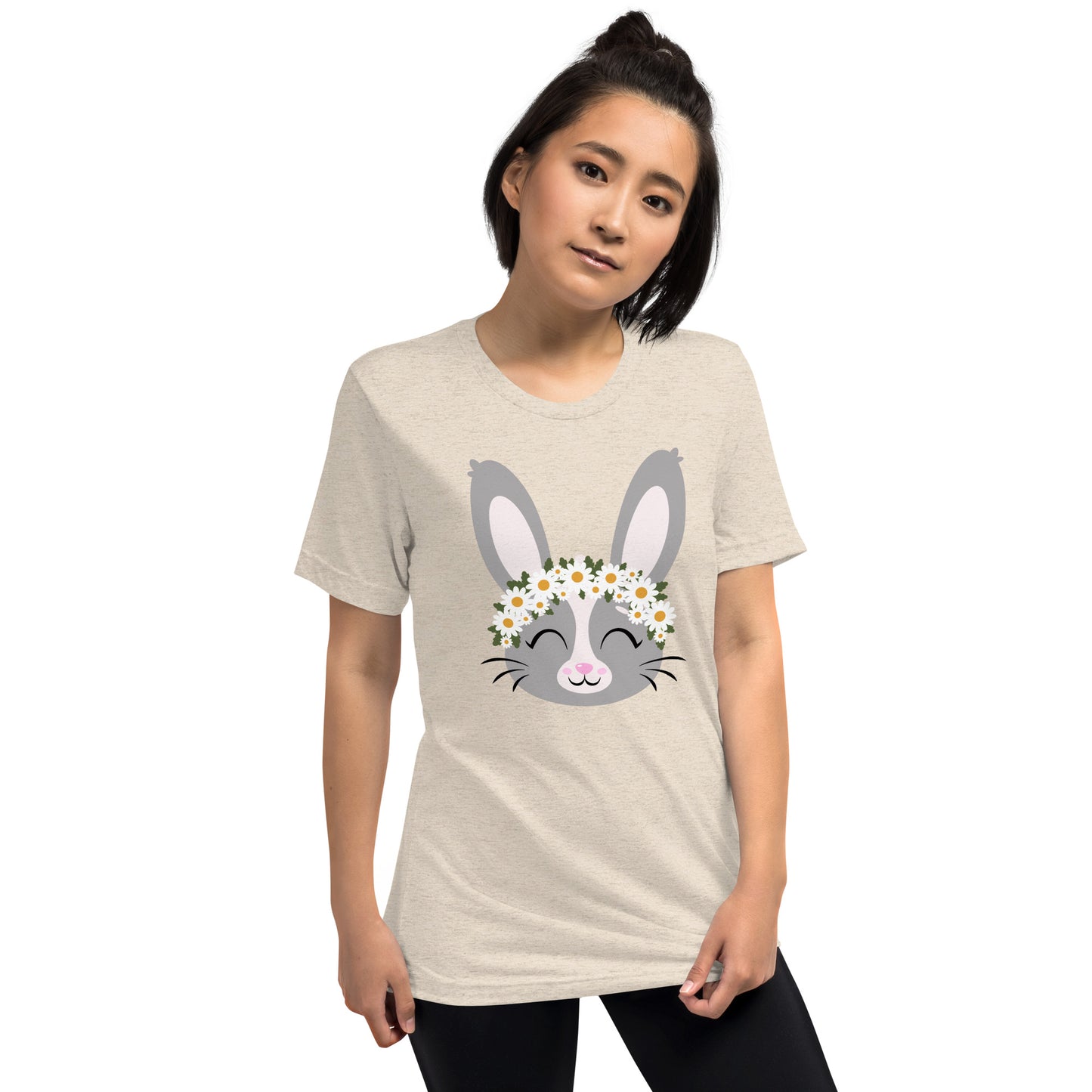 Bunny Daisy Crown Teen Unisex Easter T-shirt