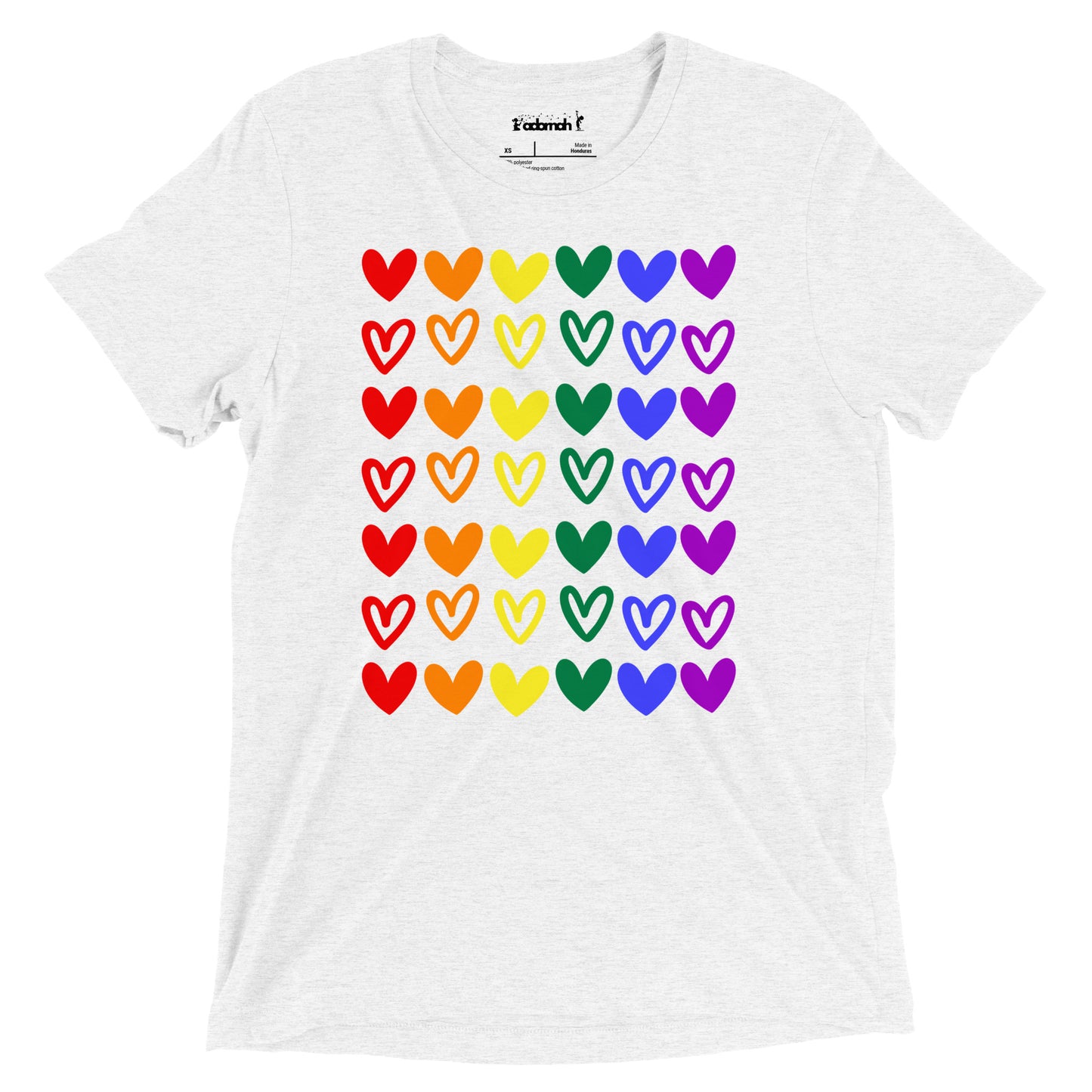 Rainbow Hearts Adult Unisex Valentine's Day T-Shirt