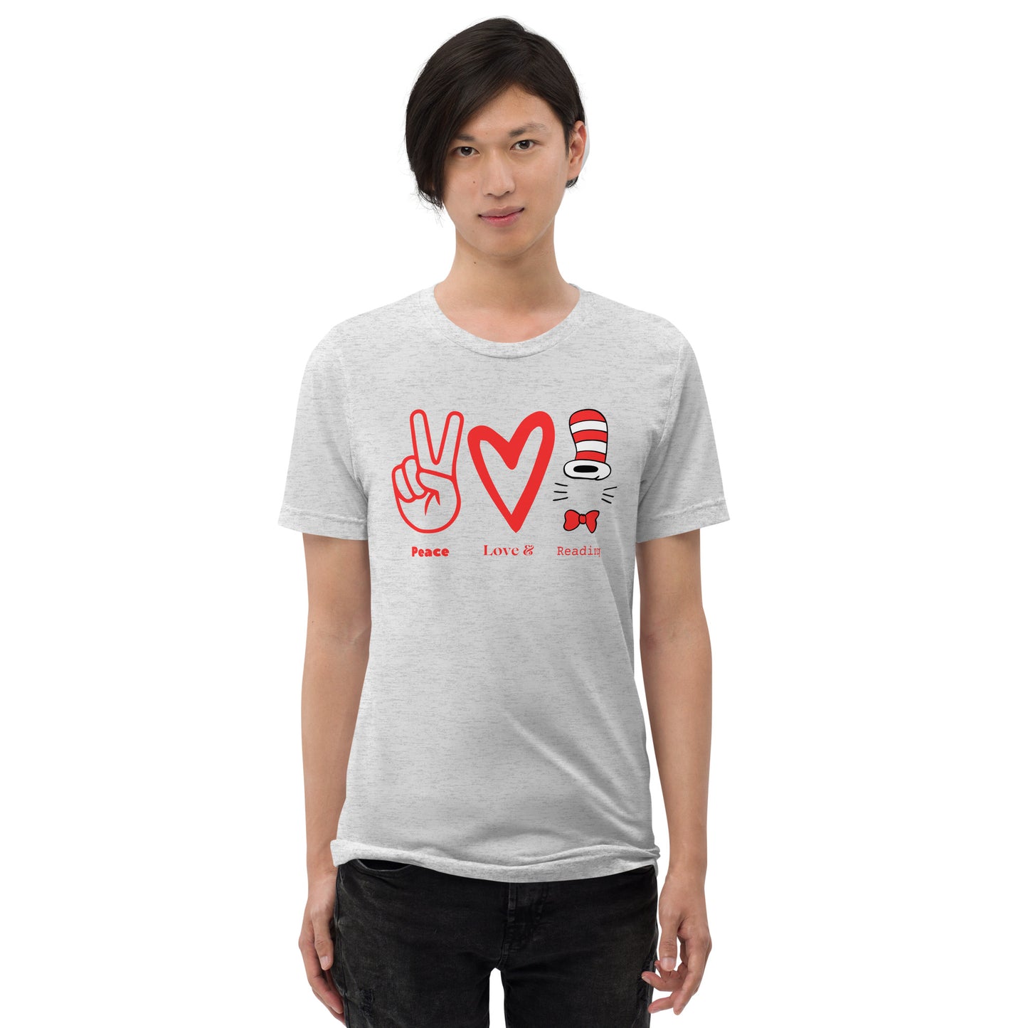 Peace, Love and Reading Teen Unisex Dr. Seuss T-Shirt