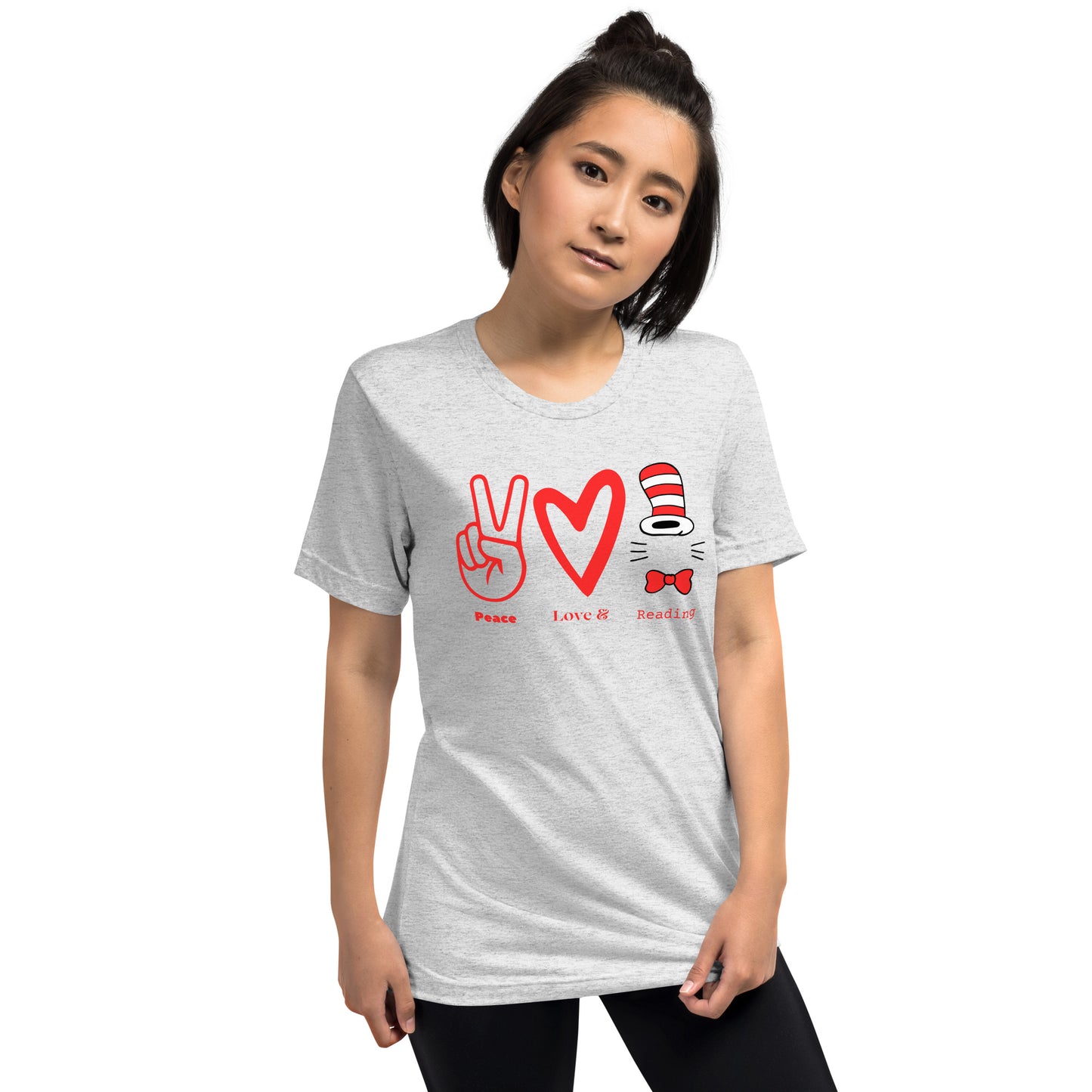 Peace, Love and Reading Teen Unisex Dr. Seuss T-Shirt