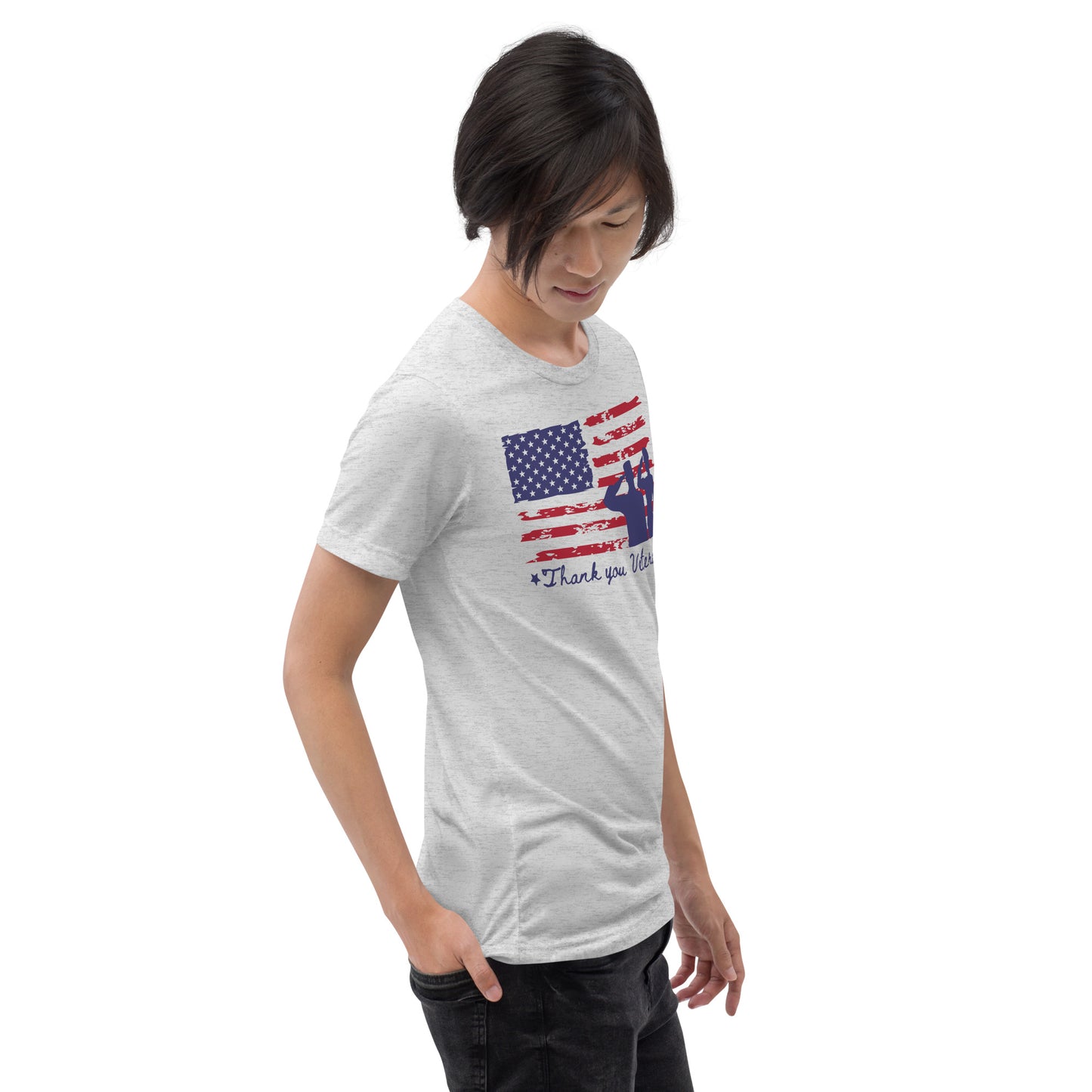 Thank you Veterans Teen Unisex Flag Veterans Day T-Shirt