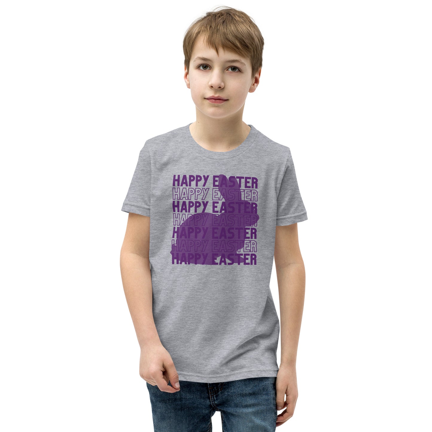 Happy Easter Youth Purple Rabbit T-Shirt