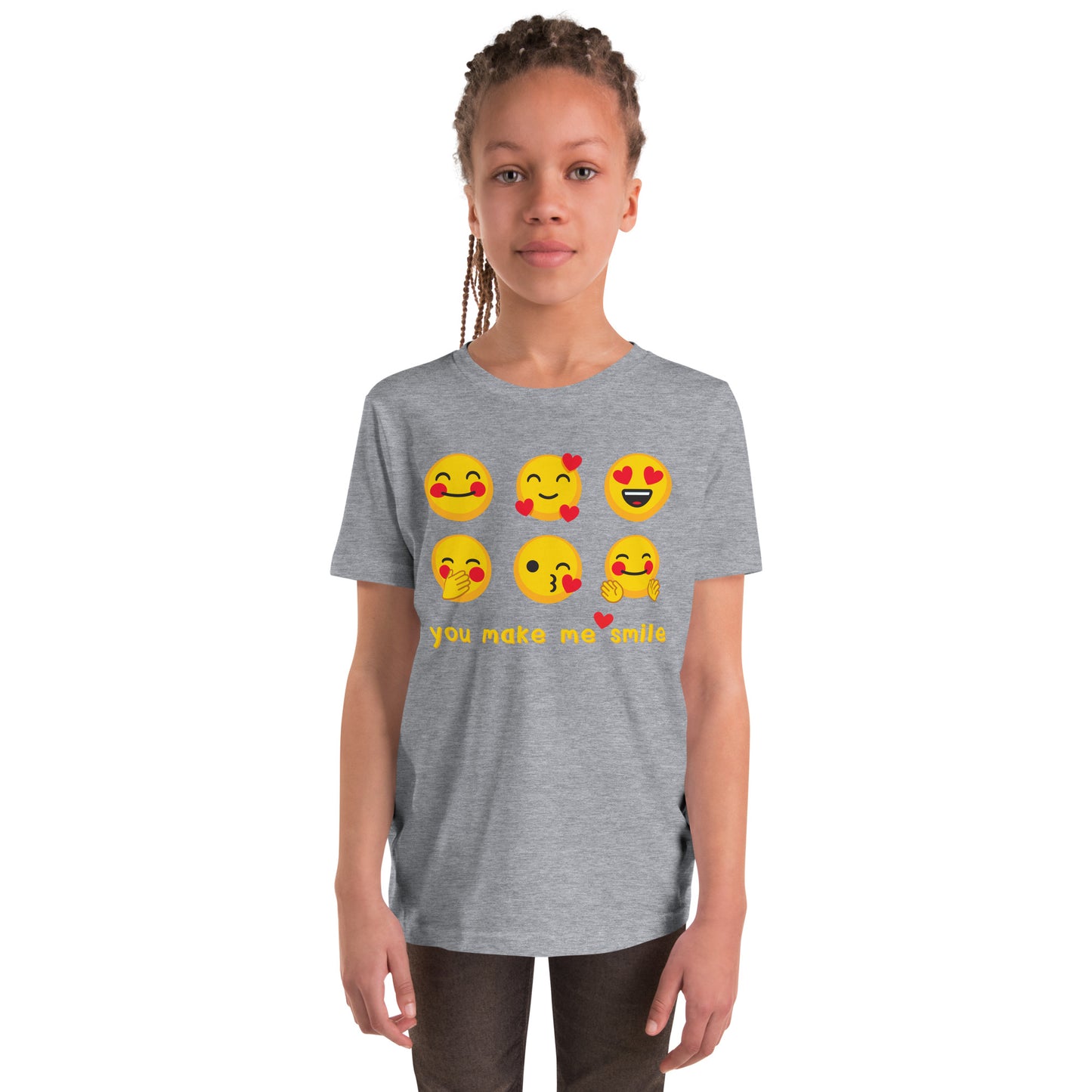 You Make Me Smile Emoji Youth Valentine T-shirt