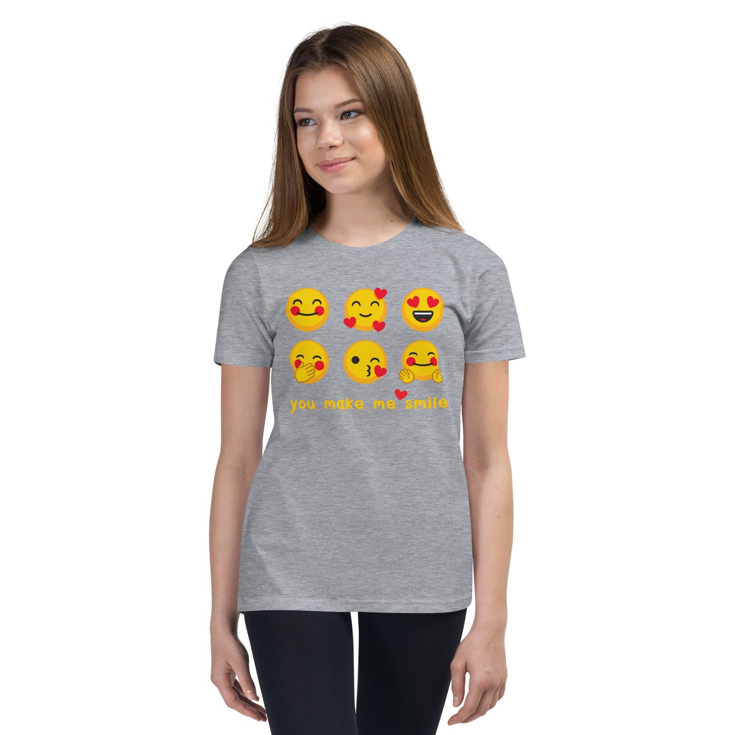 You Make Me Smile Emoji Youth Valentine T-shirt