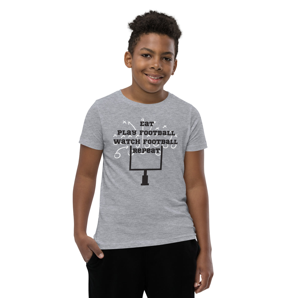 ALL Football All day Youth Thanksgiving Day T-shirt
