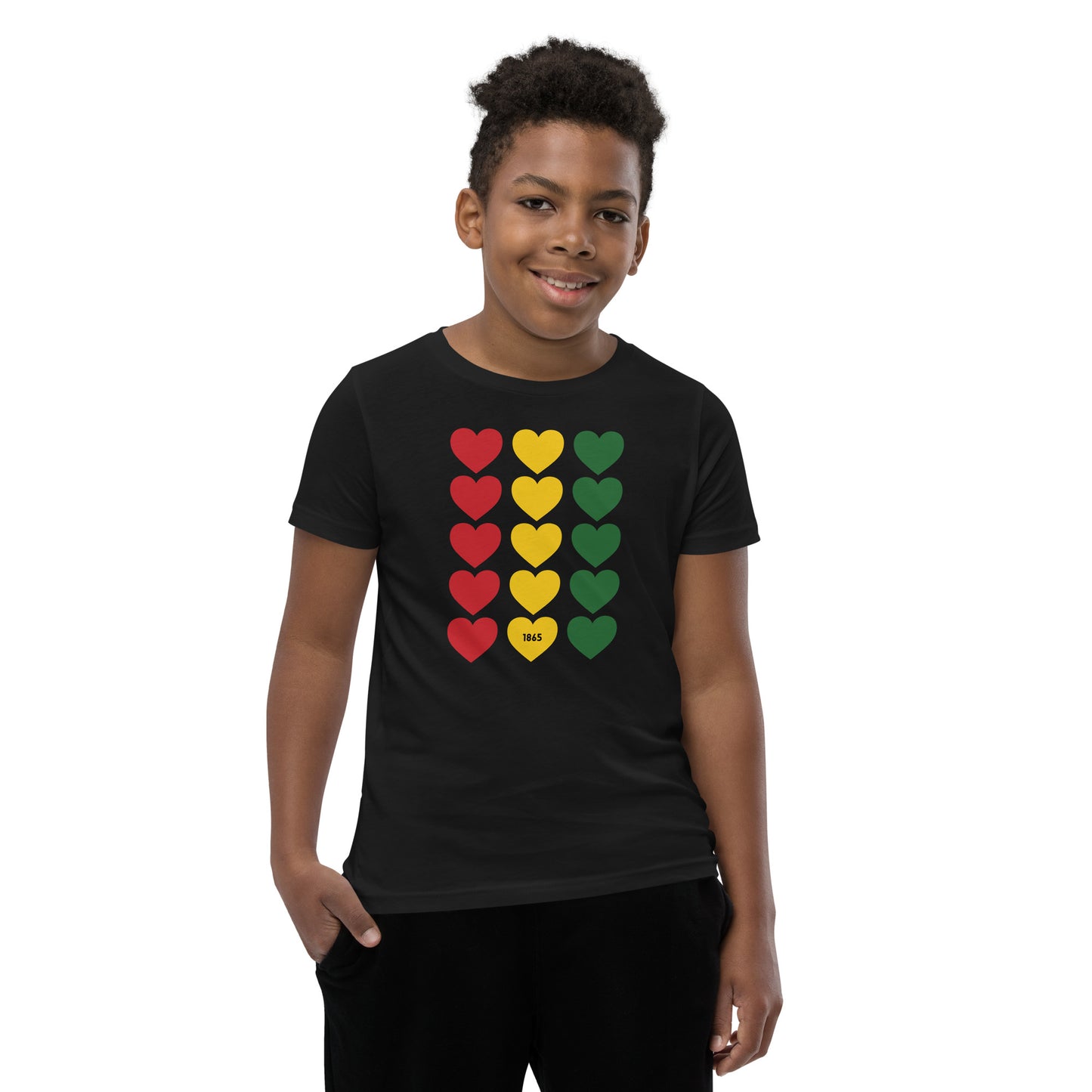 Juneteenth hearts Youth Short Sleeve T-Shirt