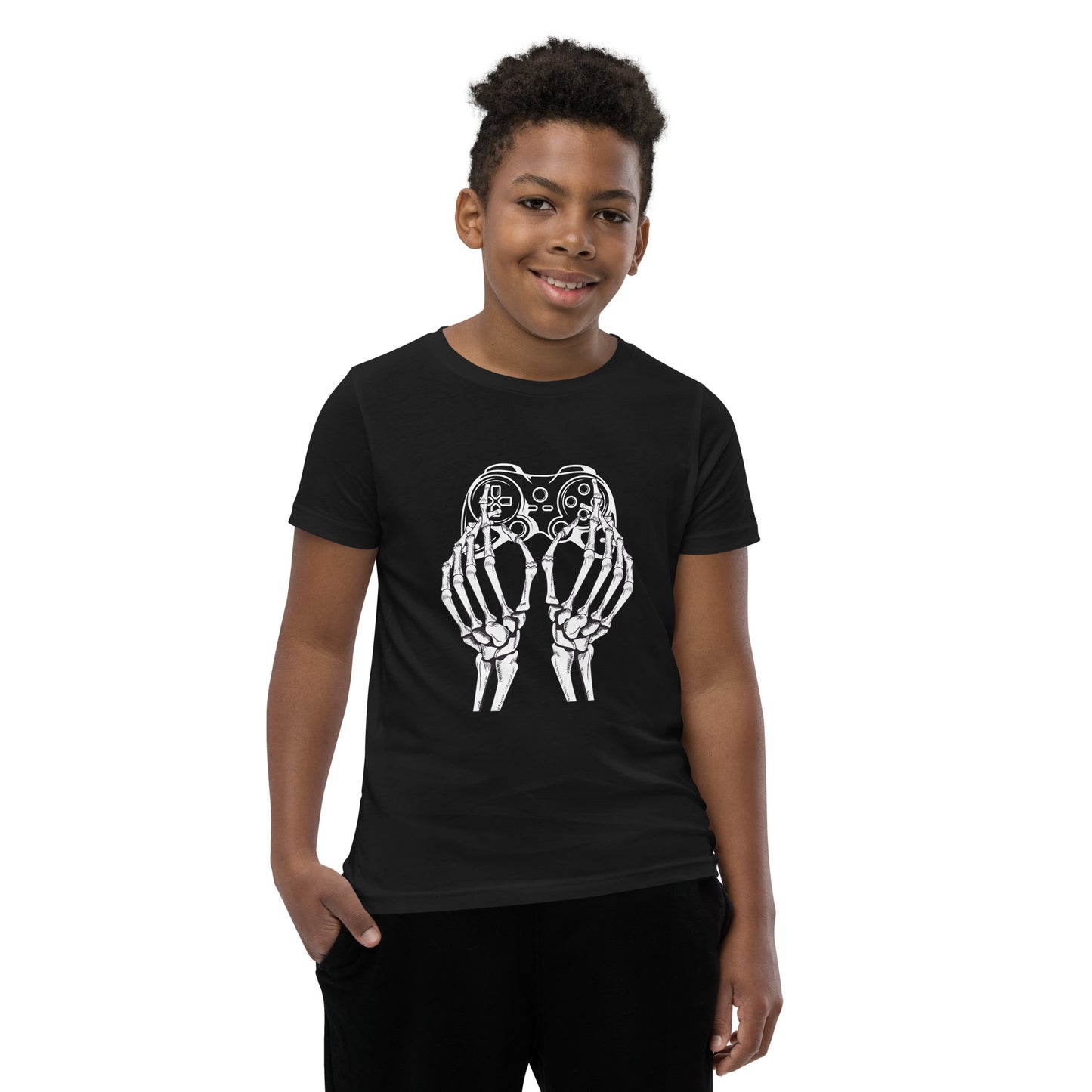 Skeleton Gamer Youth Halloween T-shirt