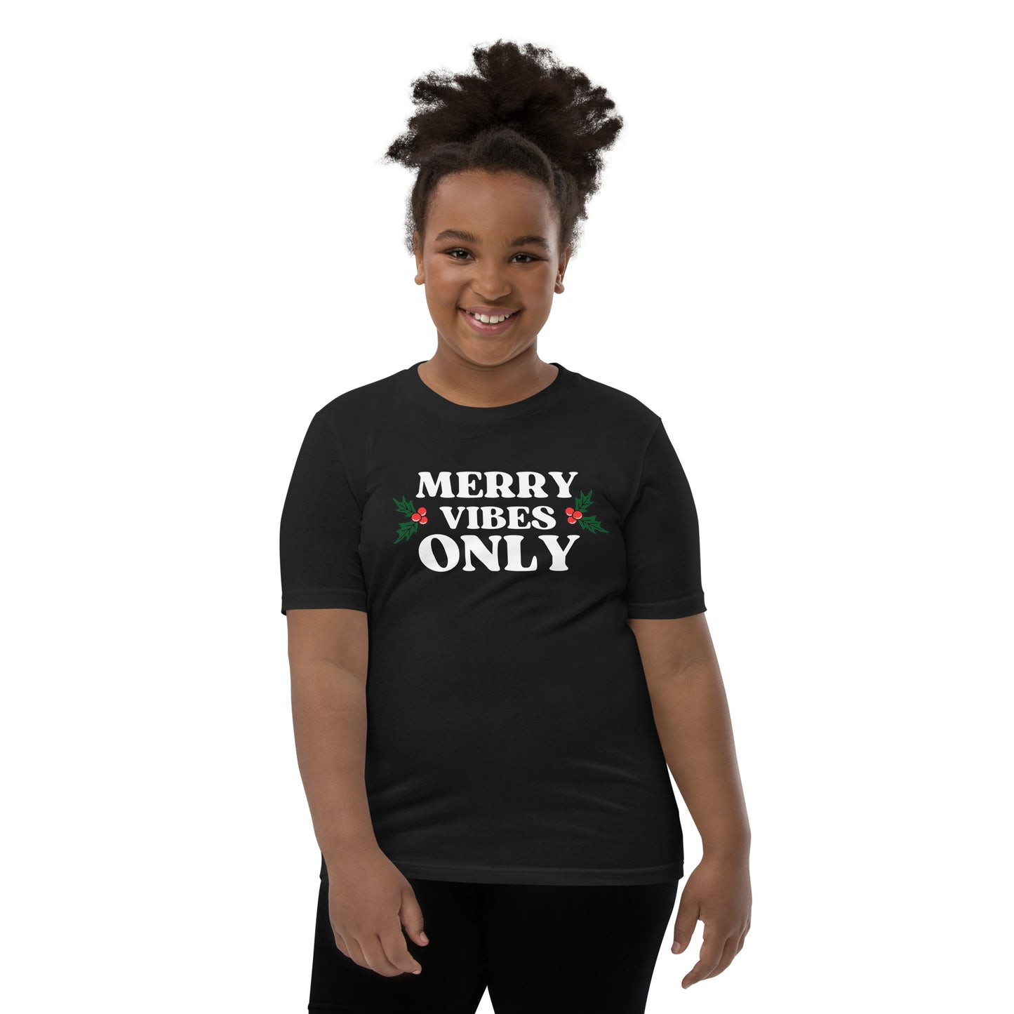 Merry Vibes Only Youth Holiday T-shirt