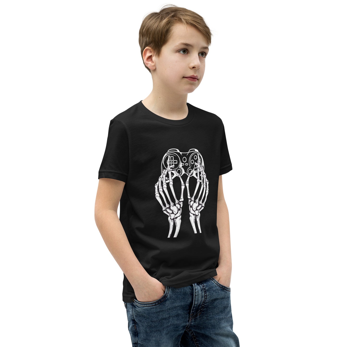 Skeleton Gamer Youth Halloween T-shirt