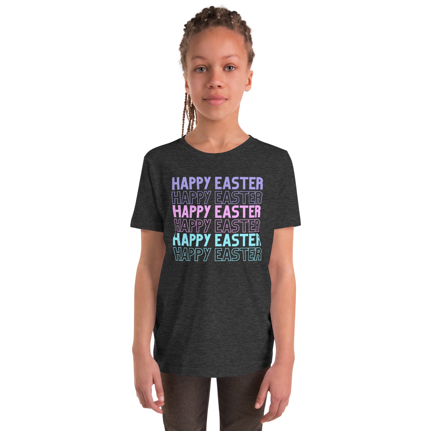 Happy Easter Multi Color Youth T-Shirt