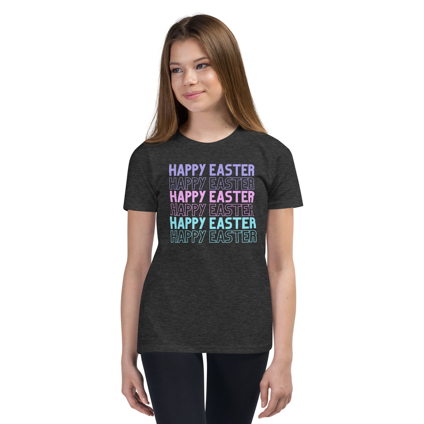 Happy Easter Multi Color Youth T-Shirt