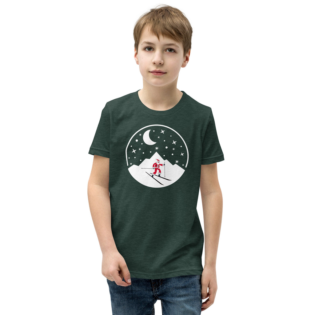 Santa on skis - Youth Holiday T-Shirt