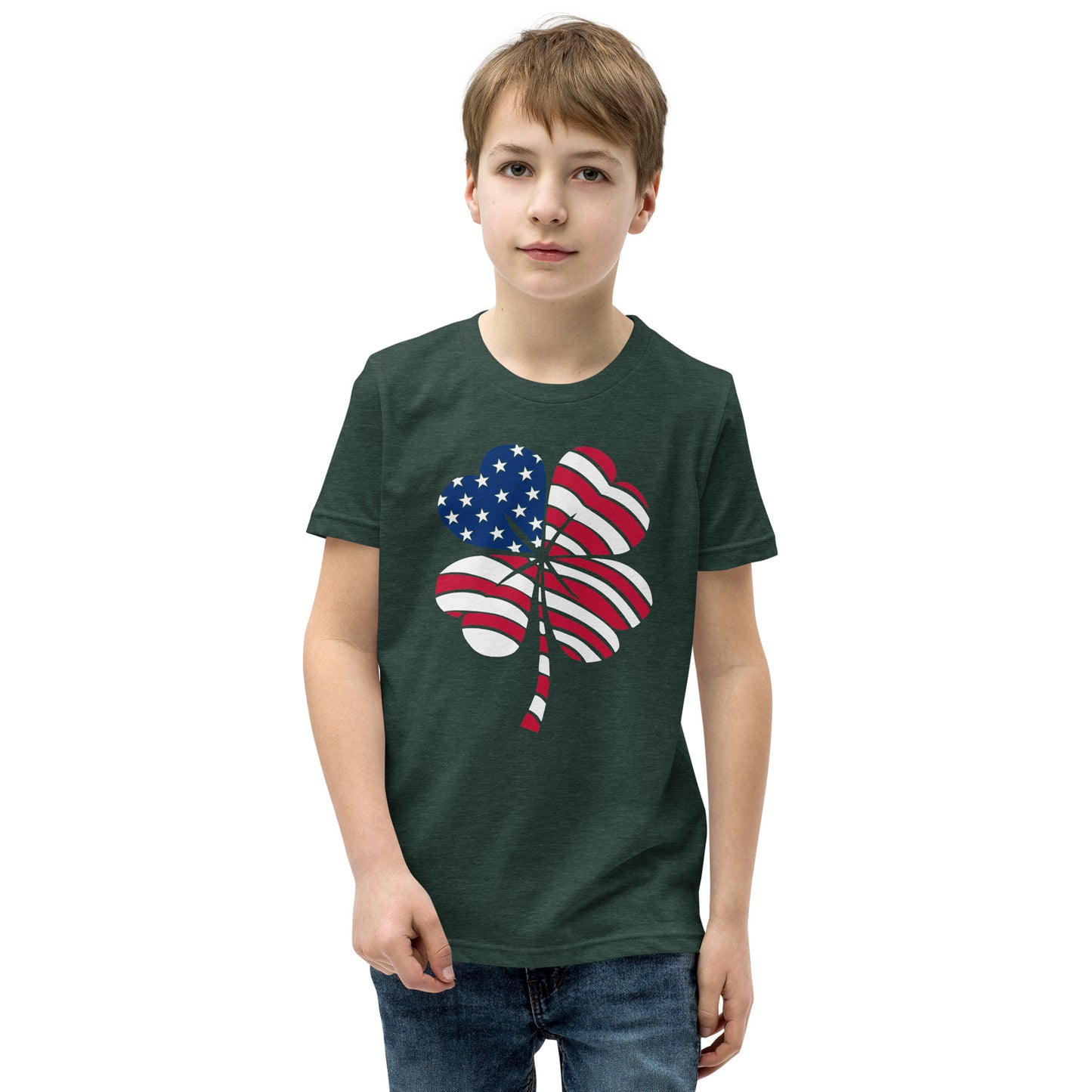 Red, White and Blue Shamrock Youth T-Shirt